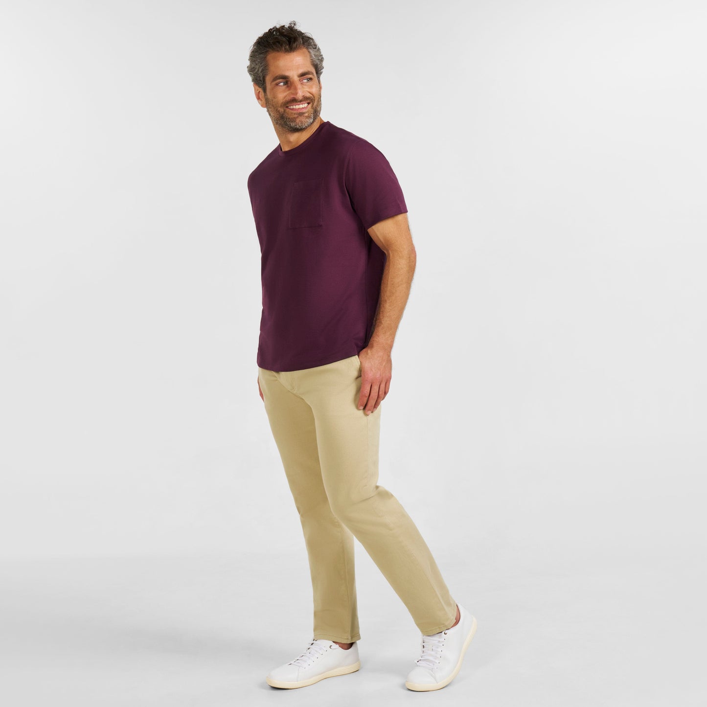 Ash & Erie Burgundy Micro Pique Crew Neck T-Shirt for Short Men Short Sleeve Premium Tee