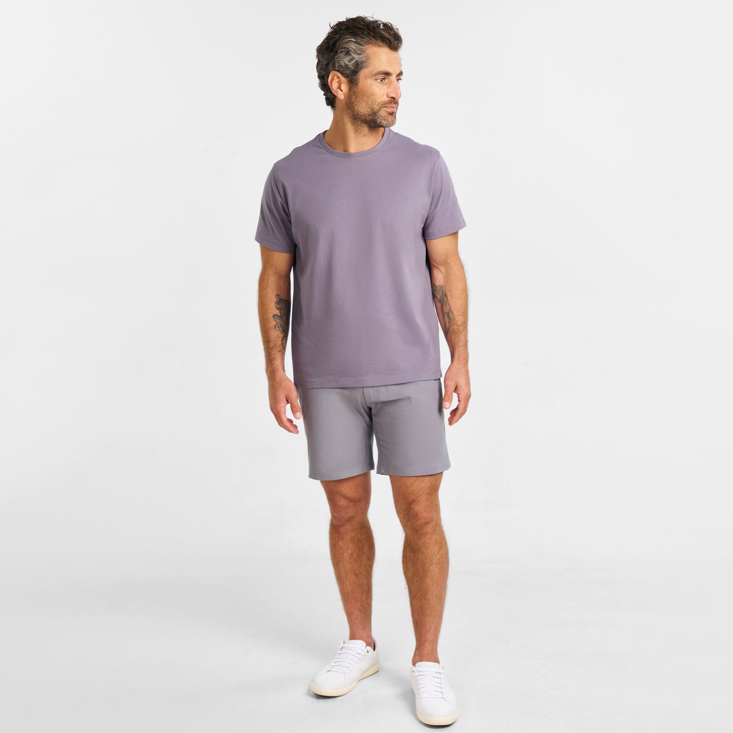Ash & Erie Lavender Pima Cotton Crew Neck T-Shirt for Short Men Short Sleeve Premium Tee