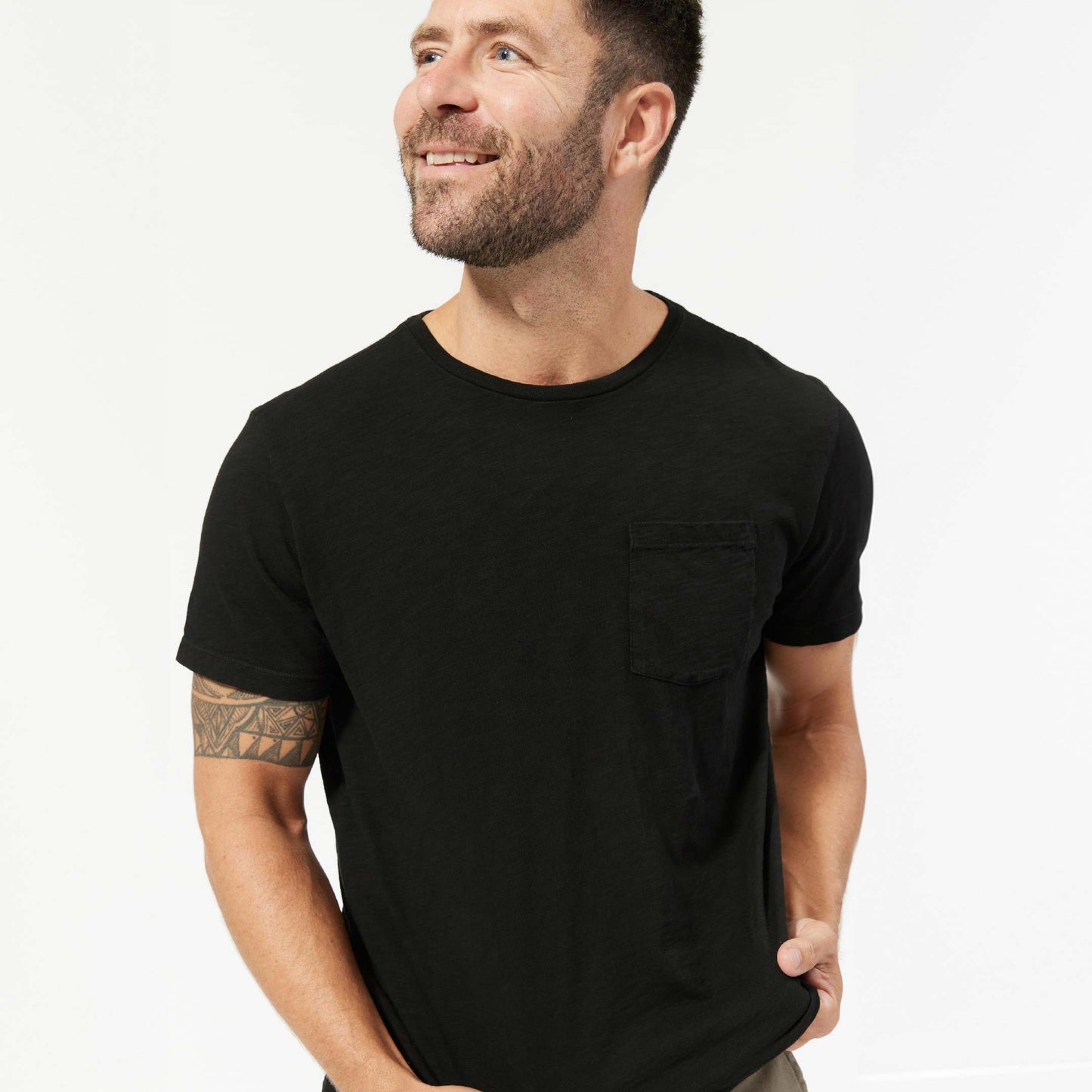 Ash & Erie Lightweight Washed Black Crew Neck T-Shirt for Short Men Short Sleeve Premium Tee