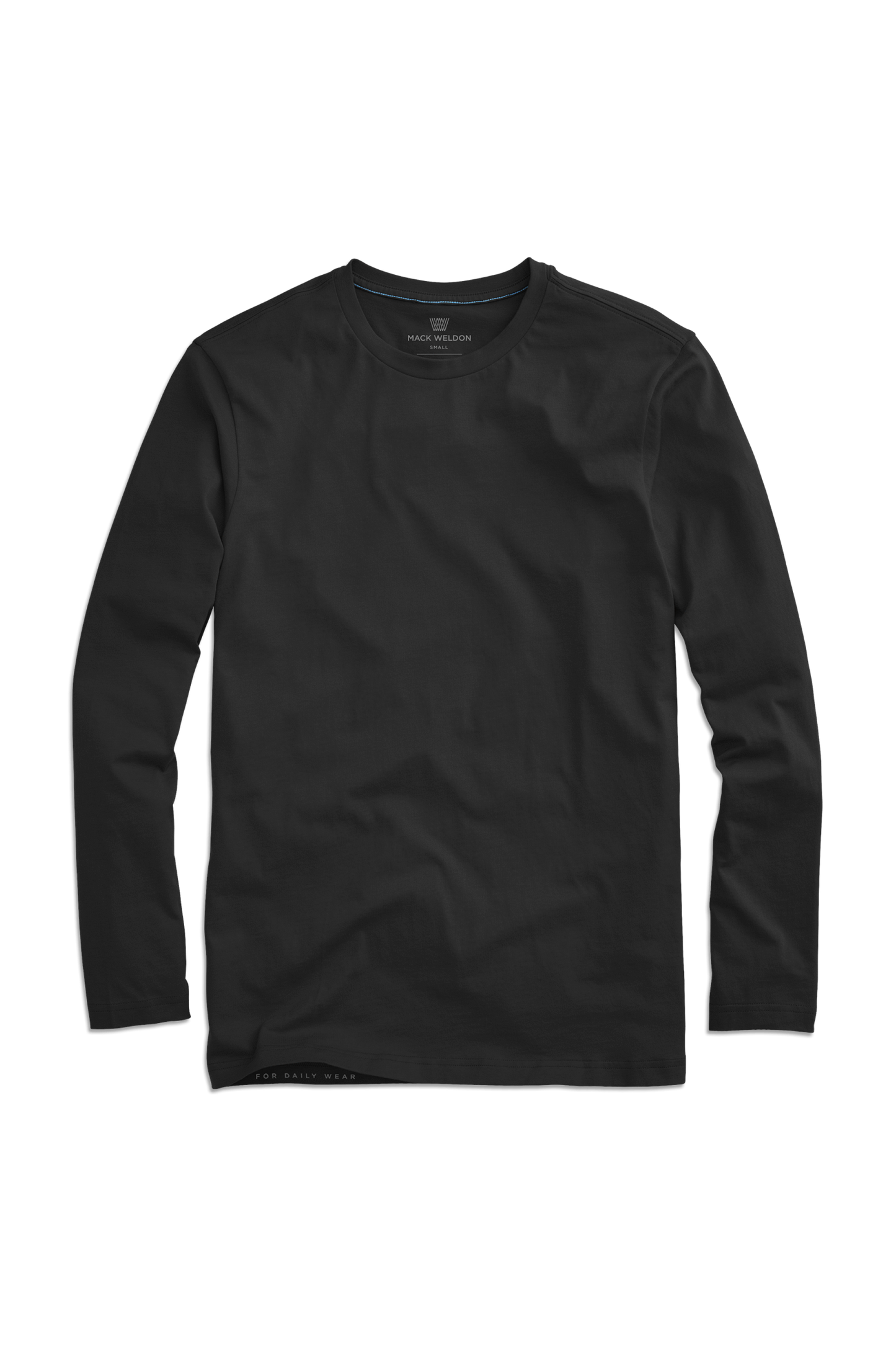 True Black | Front view of Pima Long Sleeve T-Shirt in True Black