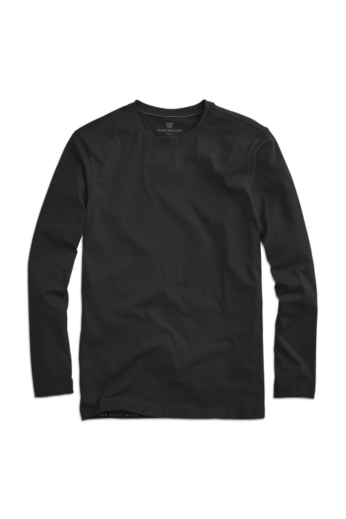True Black | Front view of Pima Long Sleeve T-Shirt in True Black
