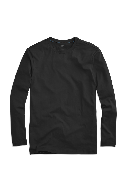True Black | Front view of Pima Long Sleeve T-Shirt in True Black