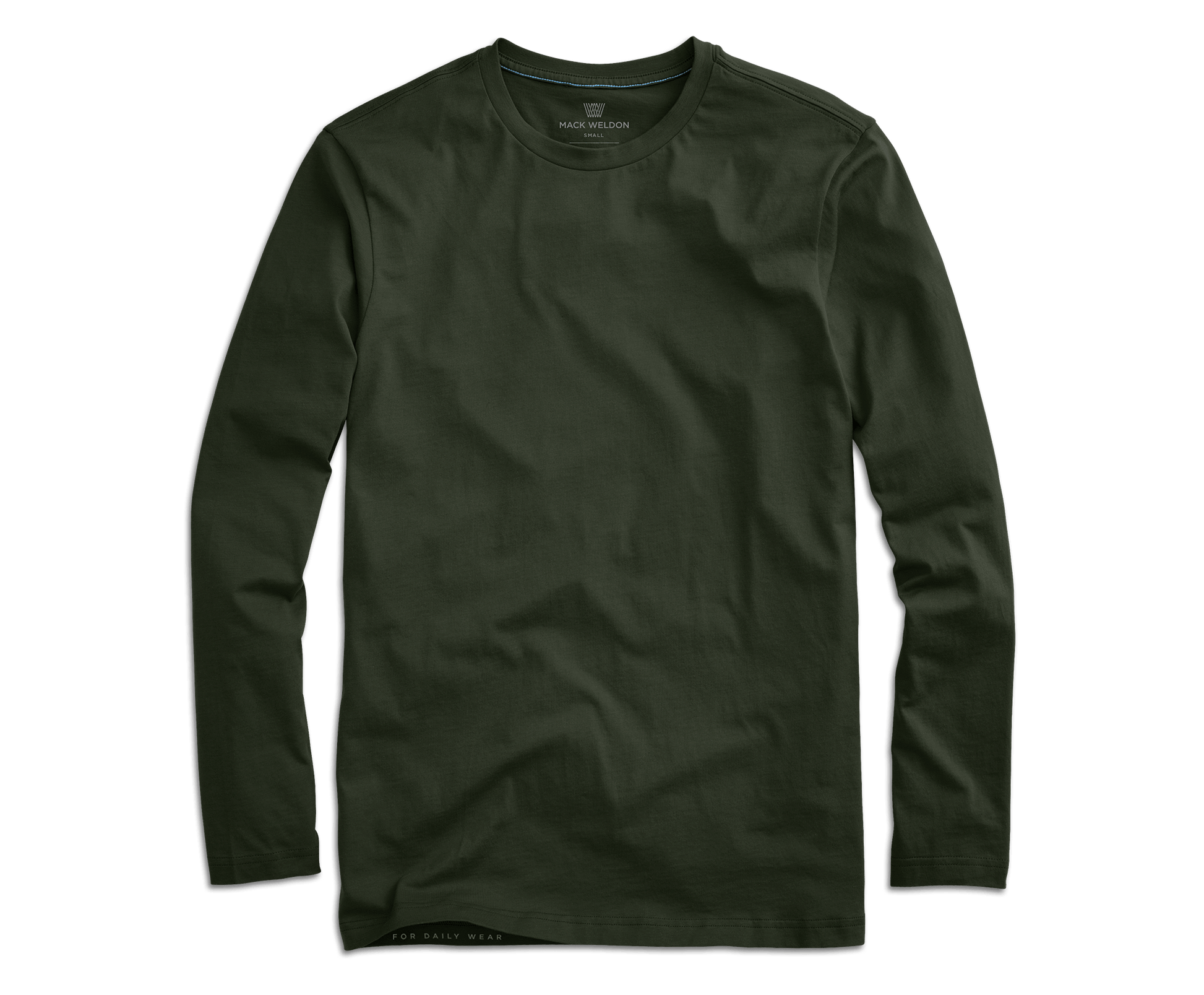 Duffel Bag Green | Front view of Pima Long Sleeve T-Shirt in Duffel Bag Green