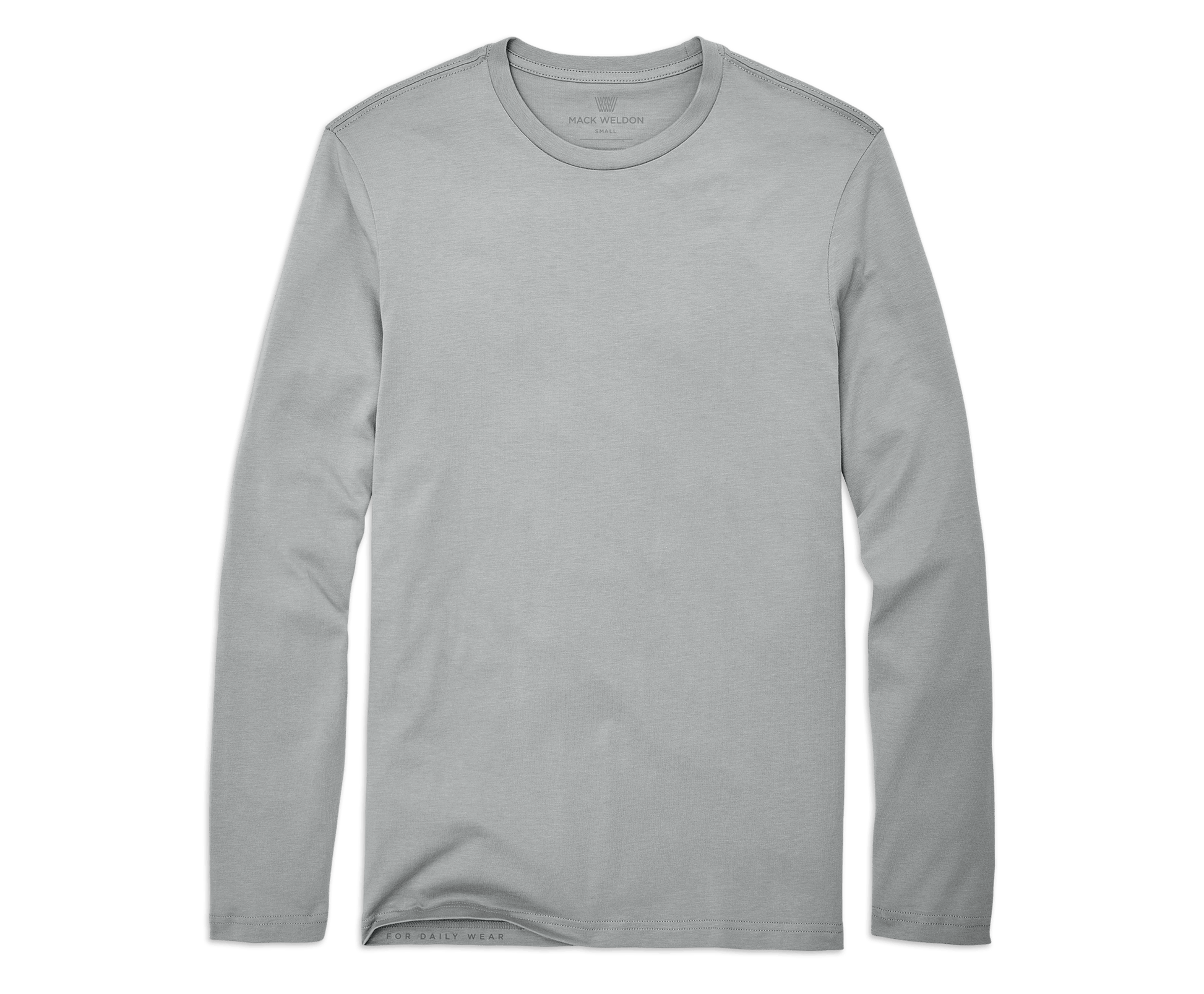 Monument Grey | Front view of Pima Long Sleeve T-Shirt in Monument Grey