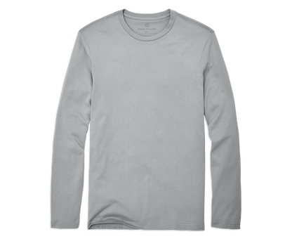 Monument Grey | Front view of Pima Long Sleeve T-Shirt in Monument Grey