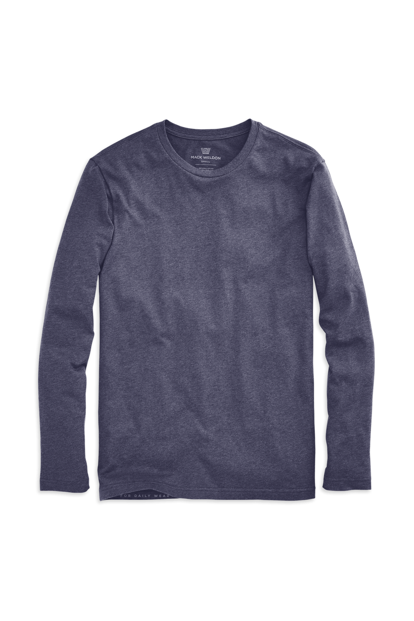 Navy Heather | Front view of Pima Long Sleeve T-Shirt in Navy Heather