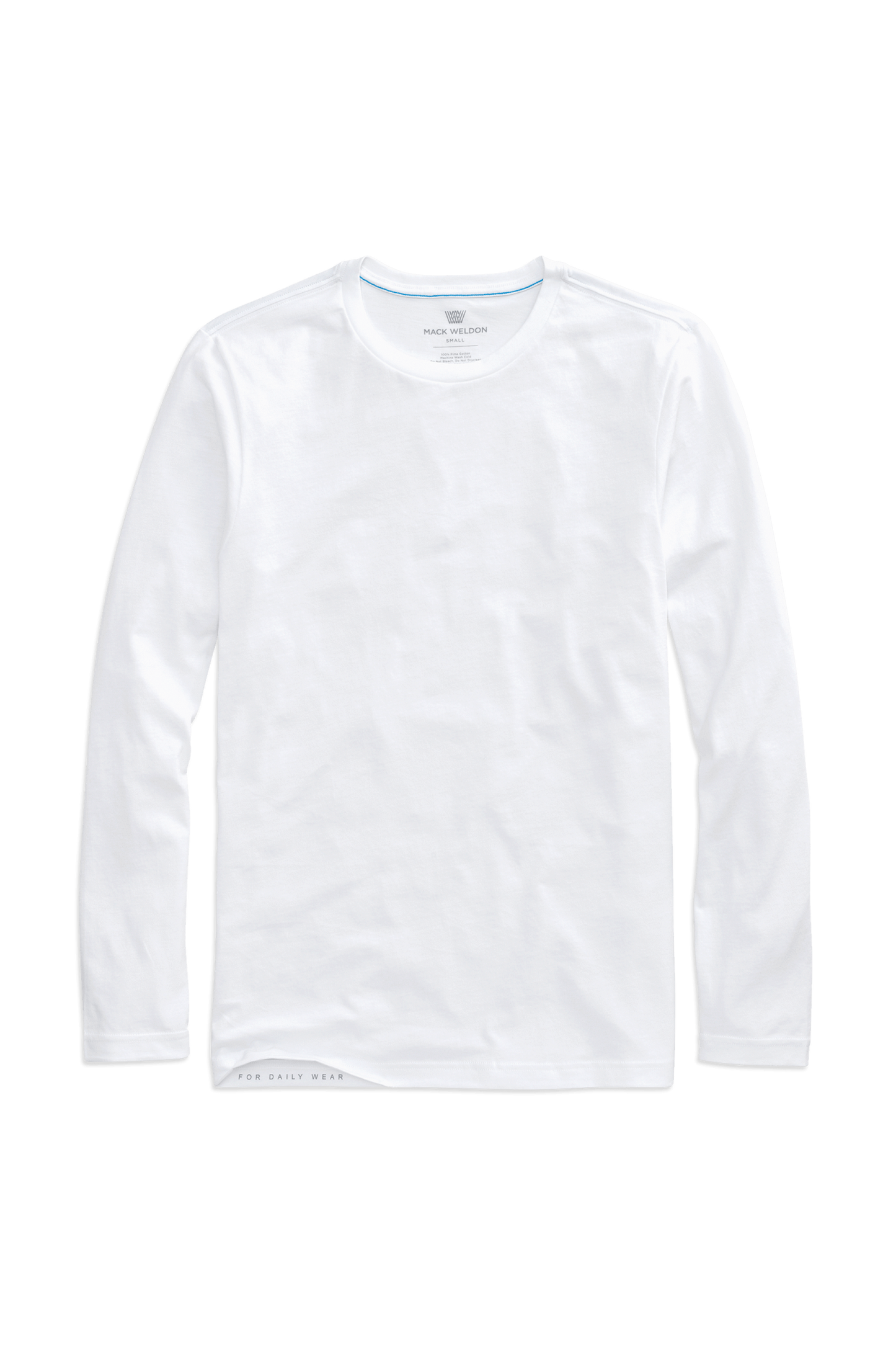 Bright White | Front view of Pima Long Sleeve T-Shirt in Bright White