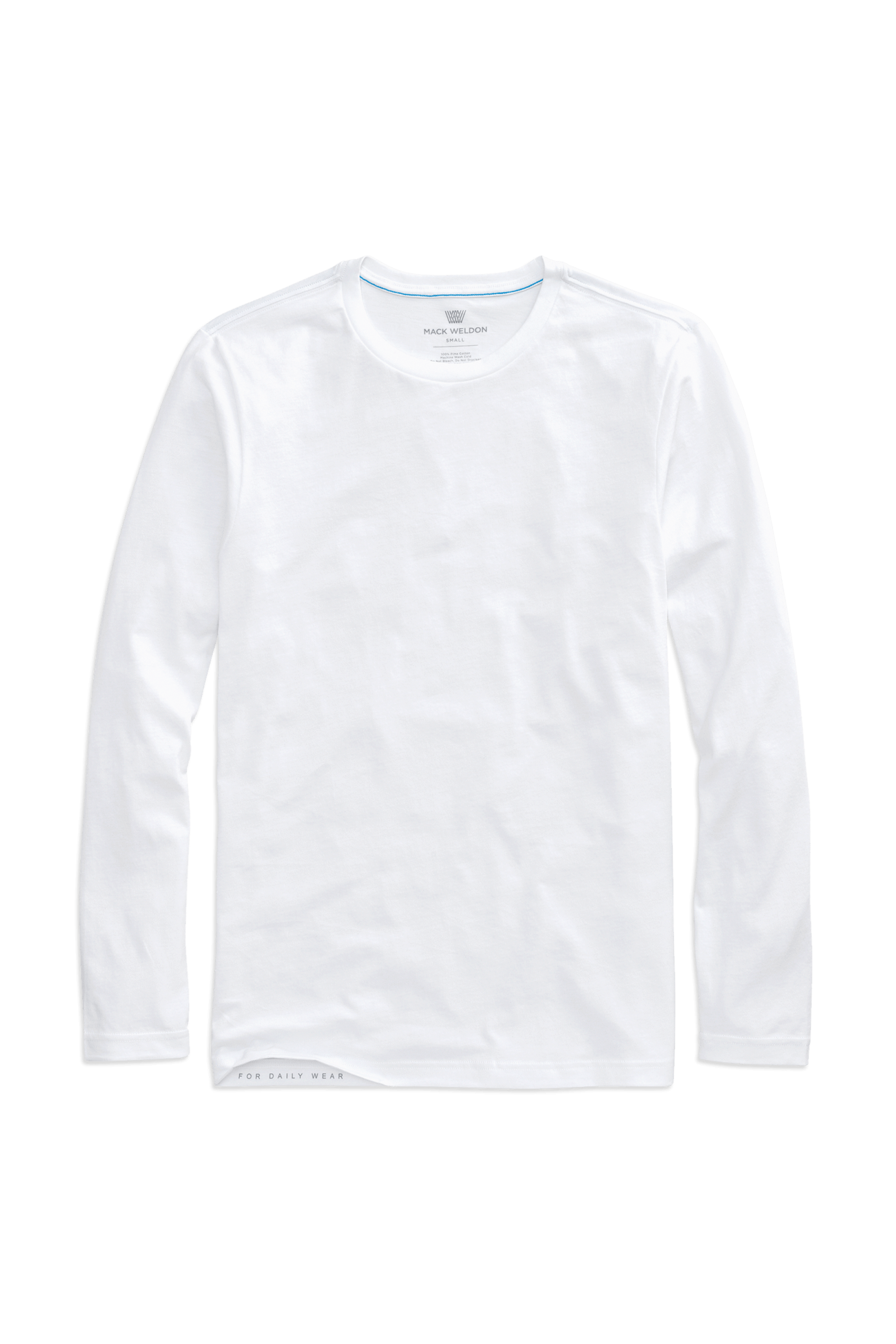 Bright White | Front view of Pima Long Sleeve T-Shirt in Bright White