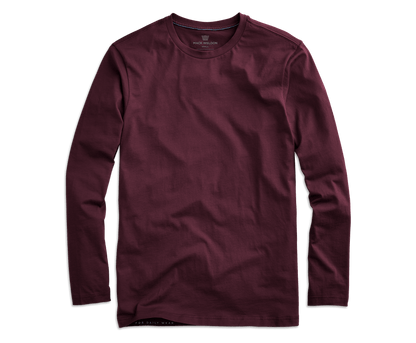 Wild Plum | Front view of Pima Long Sleeve T-Shirt in Wild Plum
