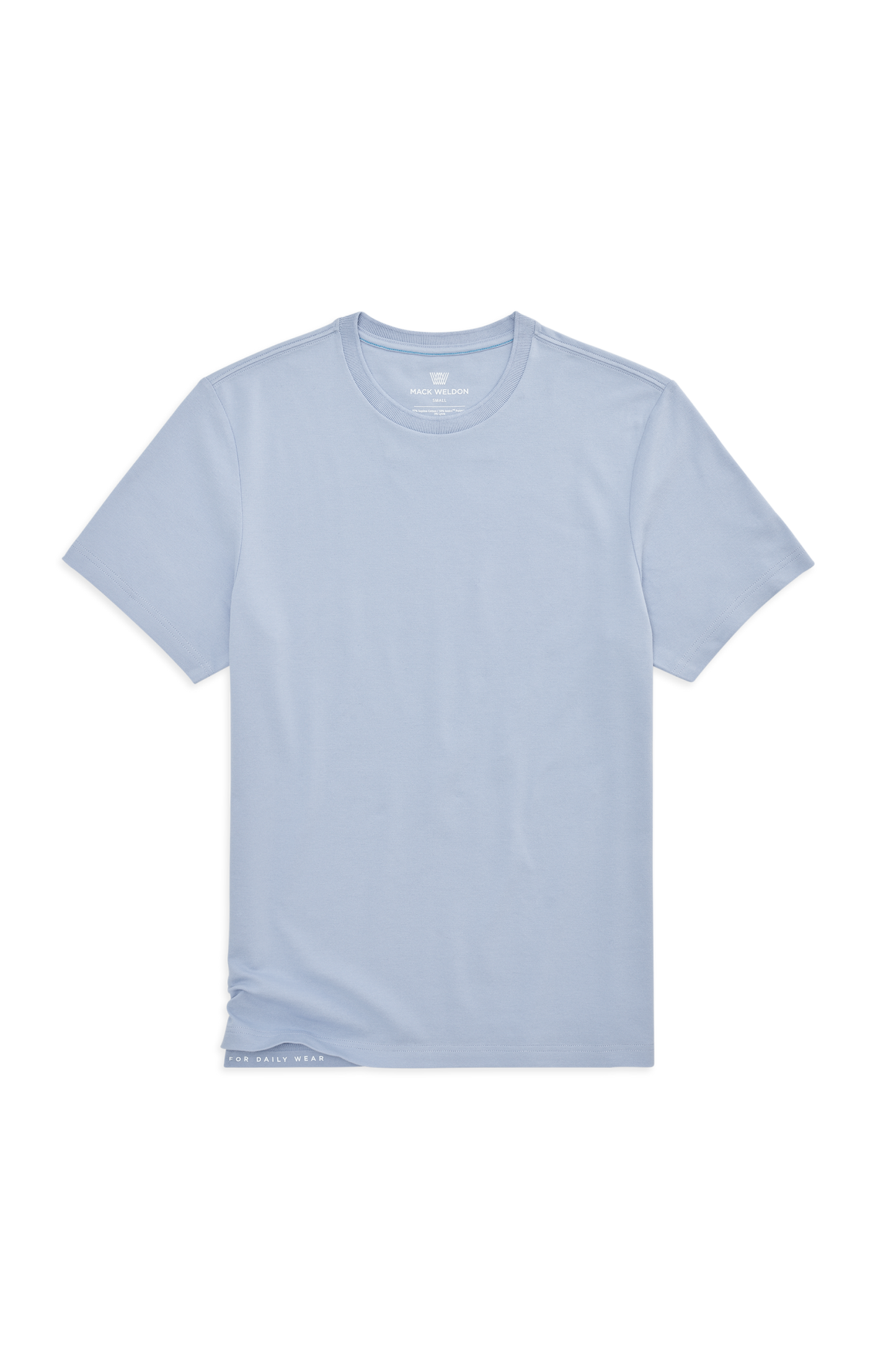 Blue Fog | Front view of Silver Pique T-Shirt in Blue Fog