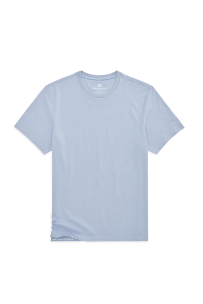 Blue Fog | Front view of Silver Pique T-Shirt in Blue Fog