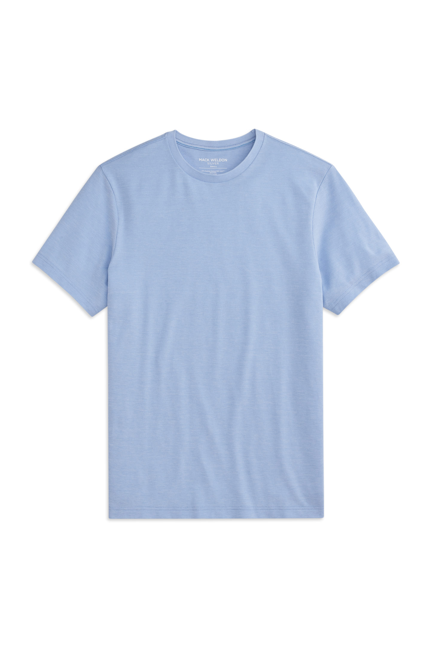 Chambray White Oxford | Front view of Silver Pique T-Shirt in Chambray White Oxford