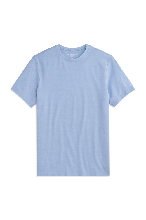 Chambray White Oxford | Front view of Silver Pique T-Shirt in Chambray White Oxford