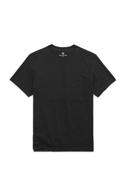 True Black | Front view of Silver Pique T-Shirt in True Black