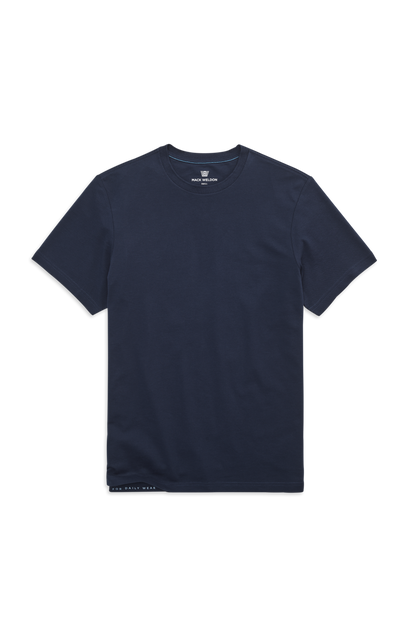 True Navy | Front view of Silver Pique T-Shirt in True Navy