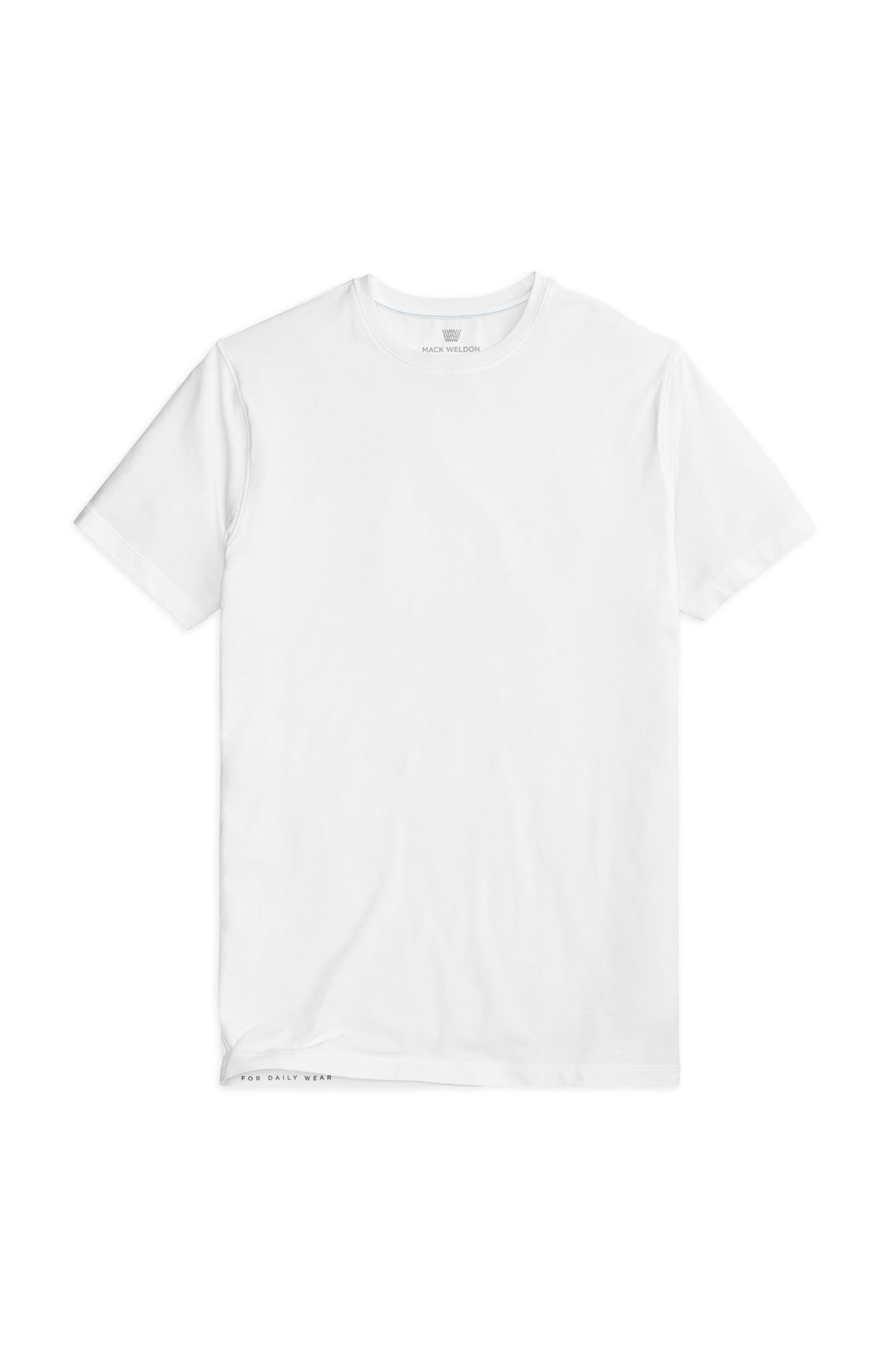 Bright White | Front view of Silver Crew Neck T-Shirt in Bright White