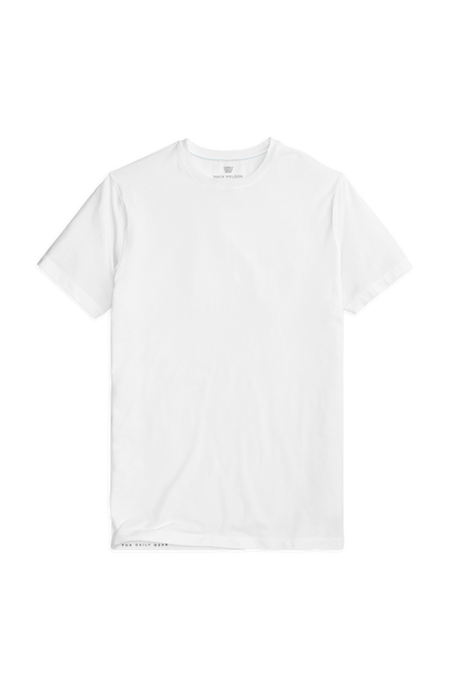 Bright White | Front view of Silver Crew Neck T-Shirt in Bright White