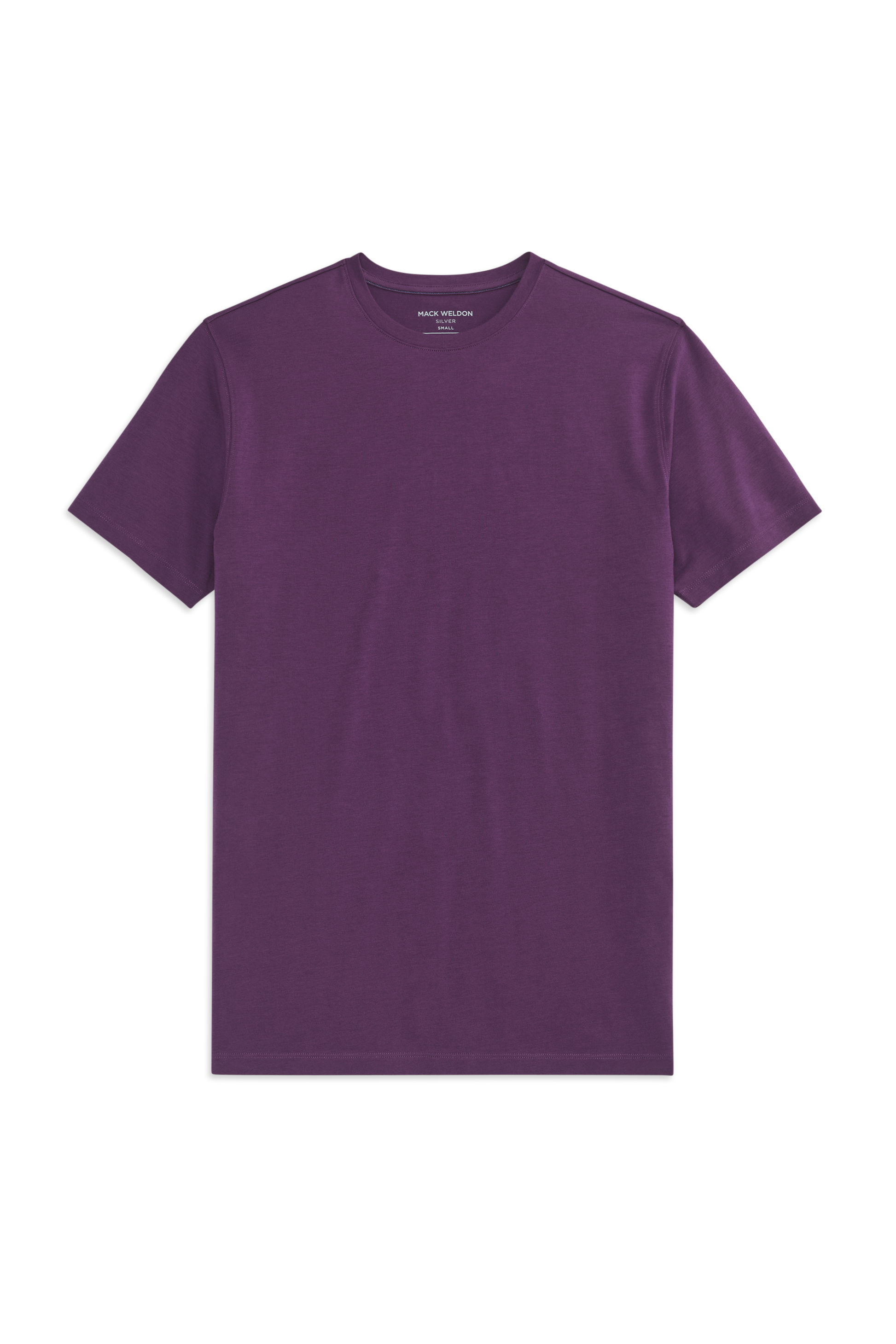 Front view of the Silver Crew Neck T-Shirt in Fig Pudding