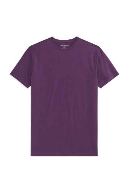 Front view of the Silver Crew Neck T-Shirt in Fig Pudding