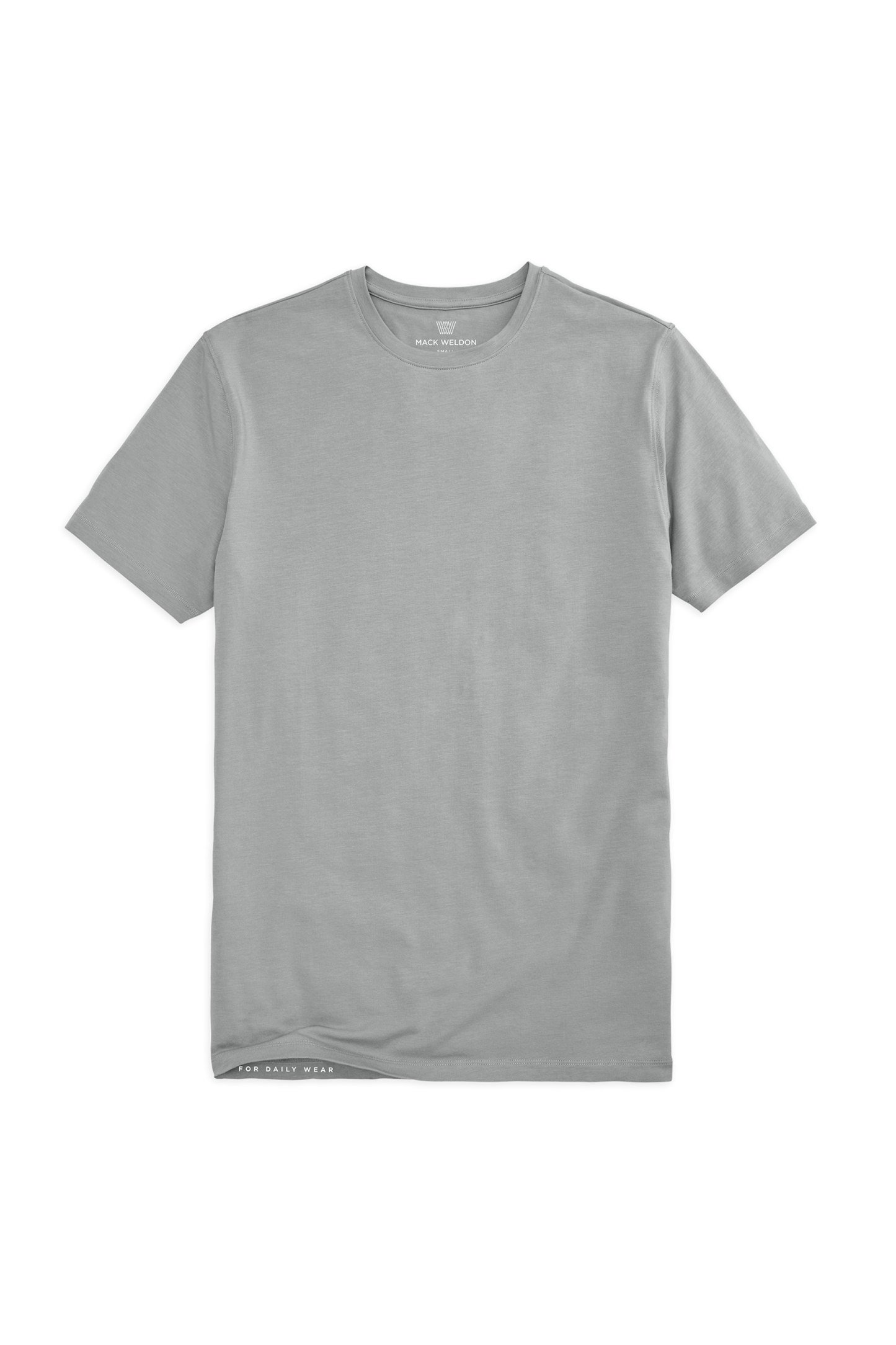 Monument | Front view of Silver Crew Neck T-Shirt in Monument