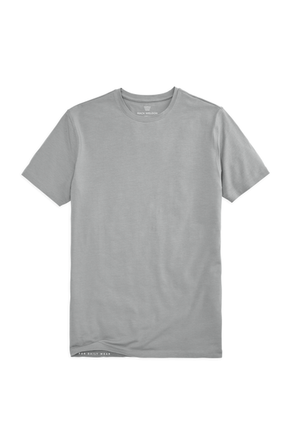 Monument | Front view of Silver Crew Neck T-Shirt in Monument