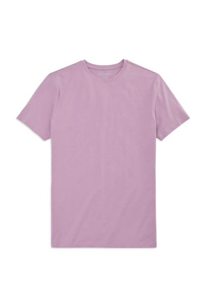 Purple Shade | Front view of Silver Crew Neck T-Shirt in Purple Shade
