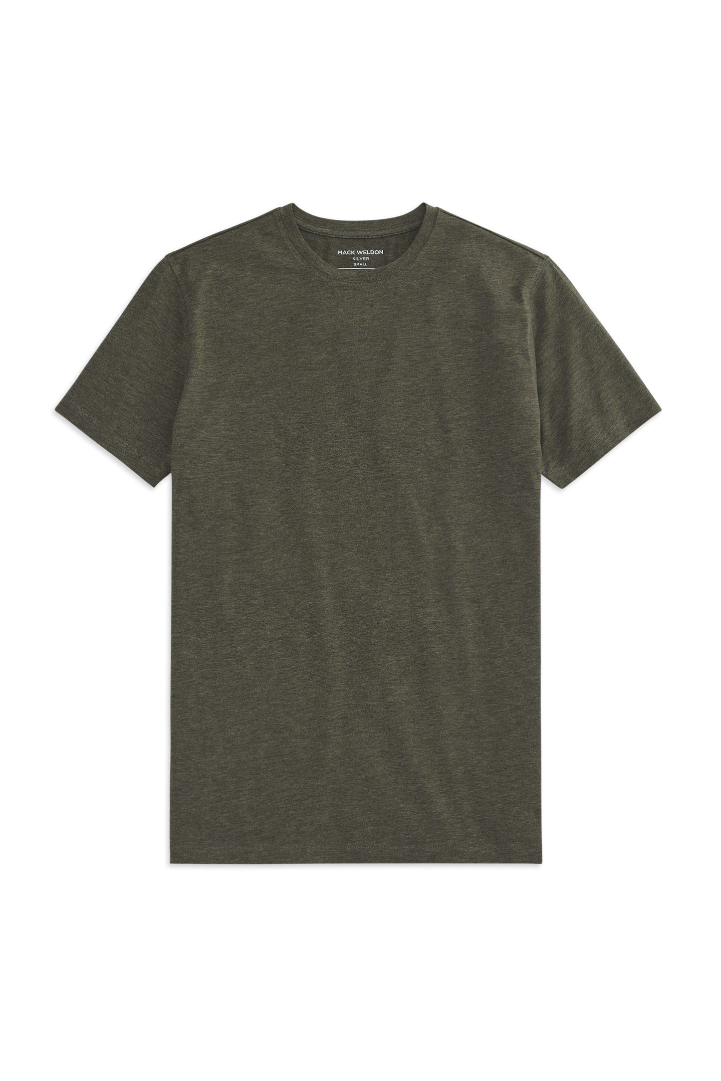 Front view of the Silver Crew Neck T-Shirt in Sage Heather