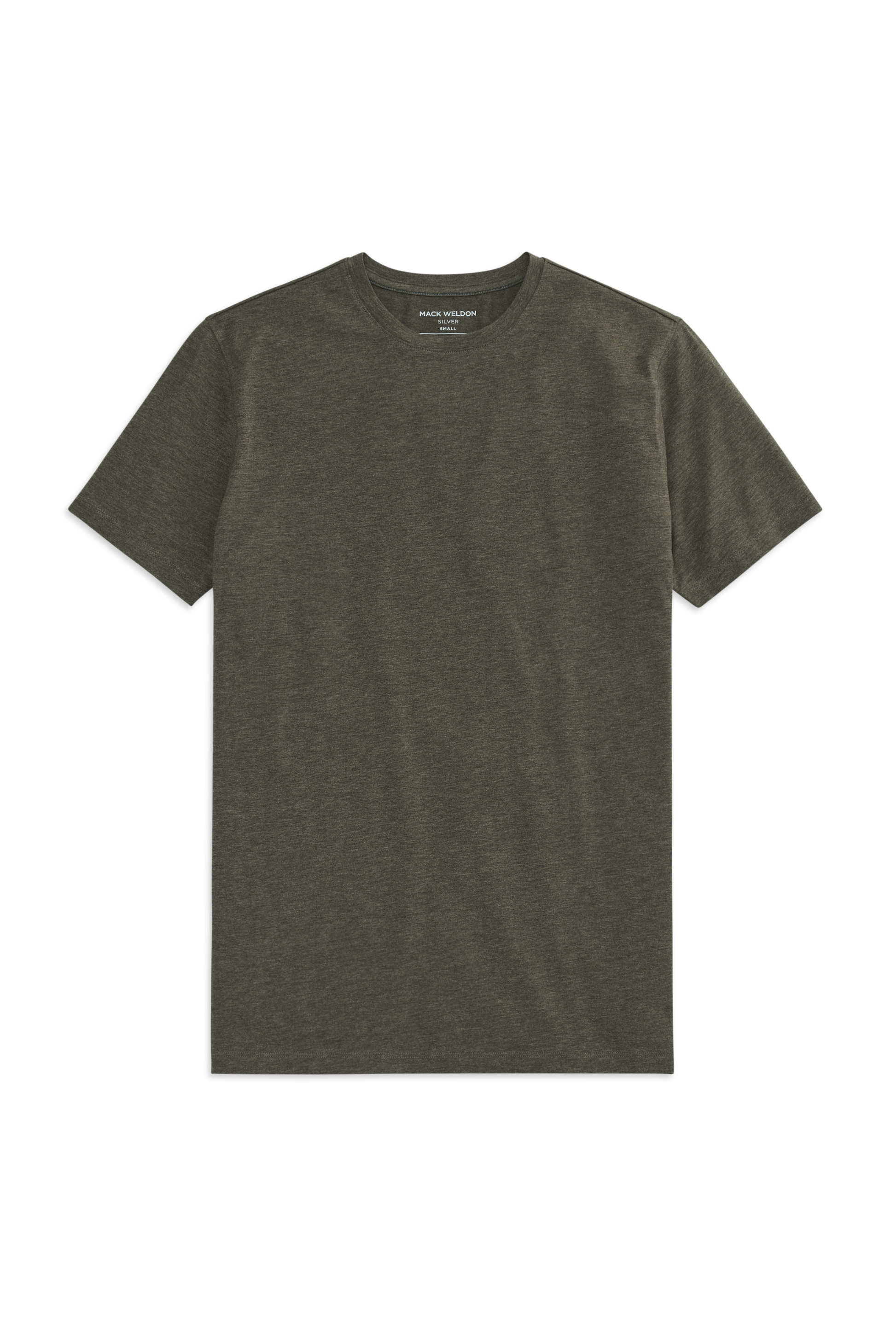 Front view of the Silver Crew Neck T-Shirt in Sage Heather