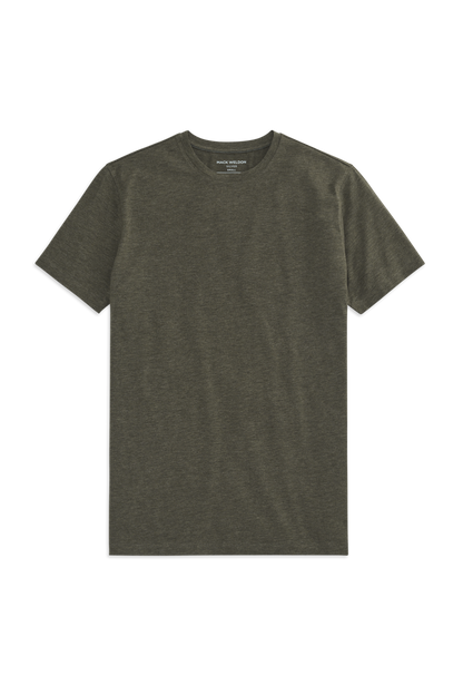 Front view of the Silver Crew Neck T-Shirt in Sage Heather