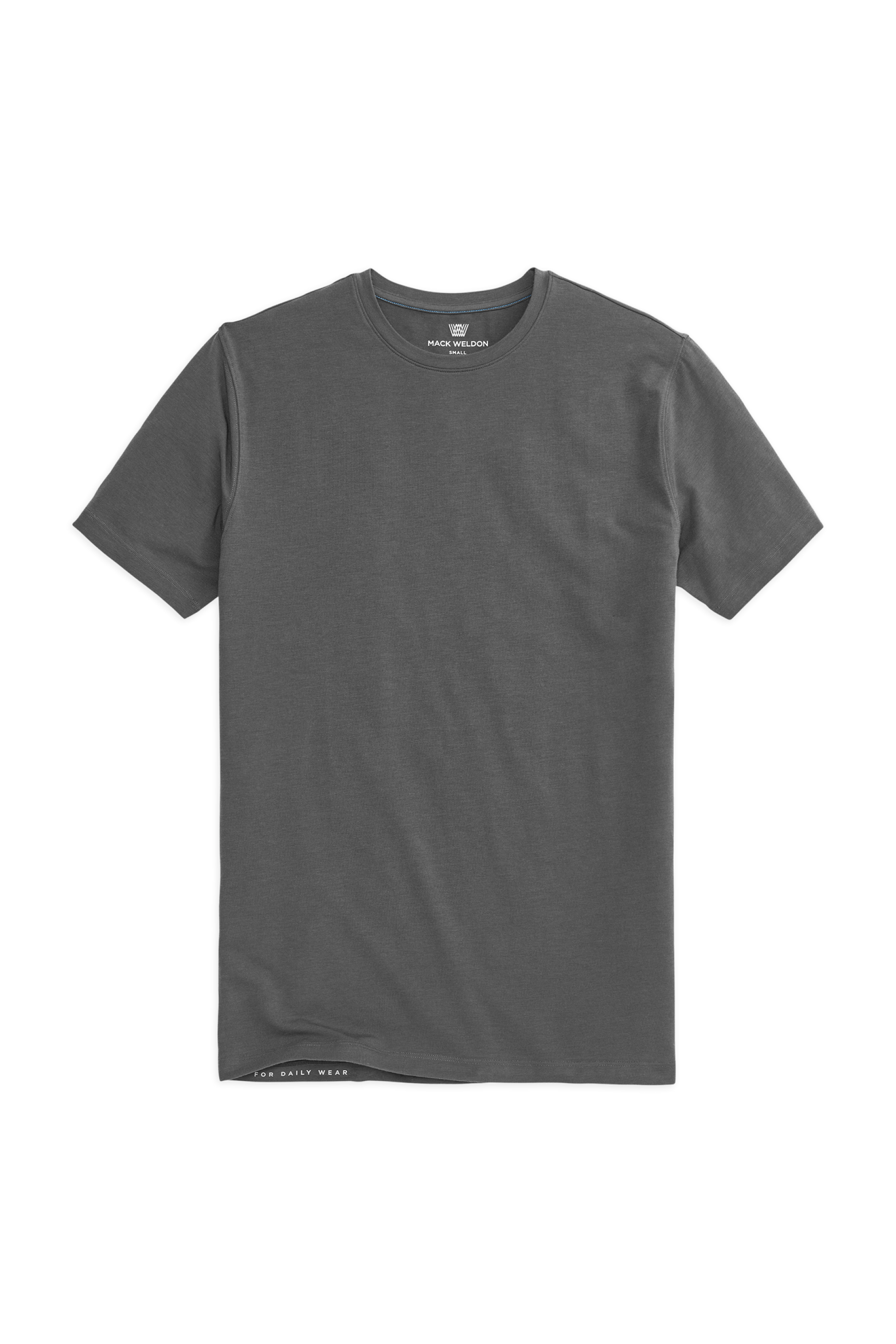 Stealth Grey | Front laydown of SILVER Crew Neck T-Shirt in Stealth Grey