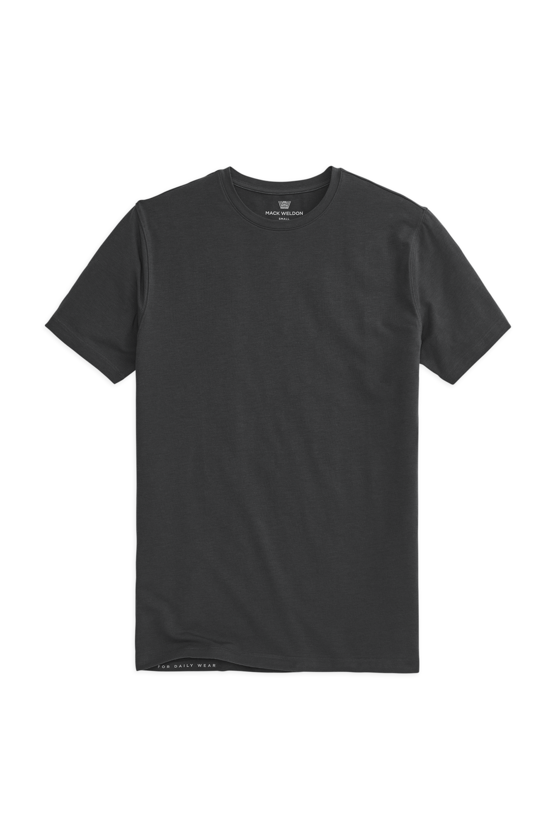 True Black | Front view of Silver Crew Neck T-Shirt in True Black