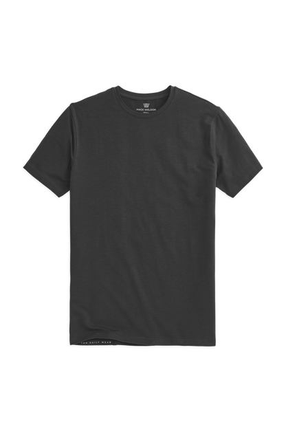 True Black | Front view of Silver Crew Neck T-Shirt in True Black