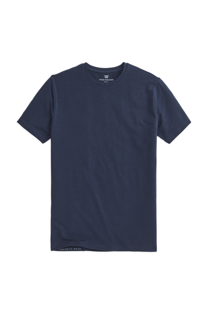 True Navy | Front view of Silver Crew Neck T-Shirt in True Navy