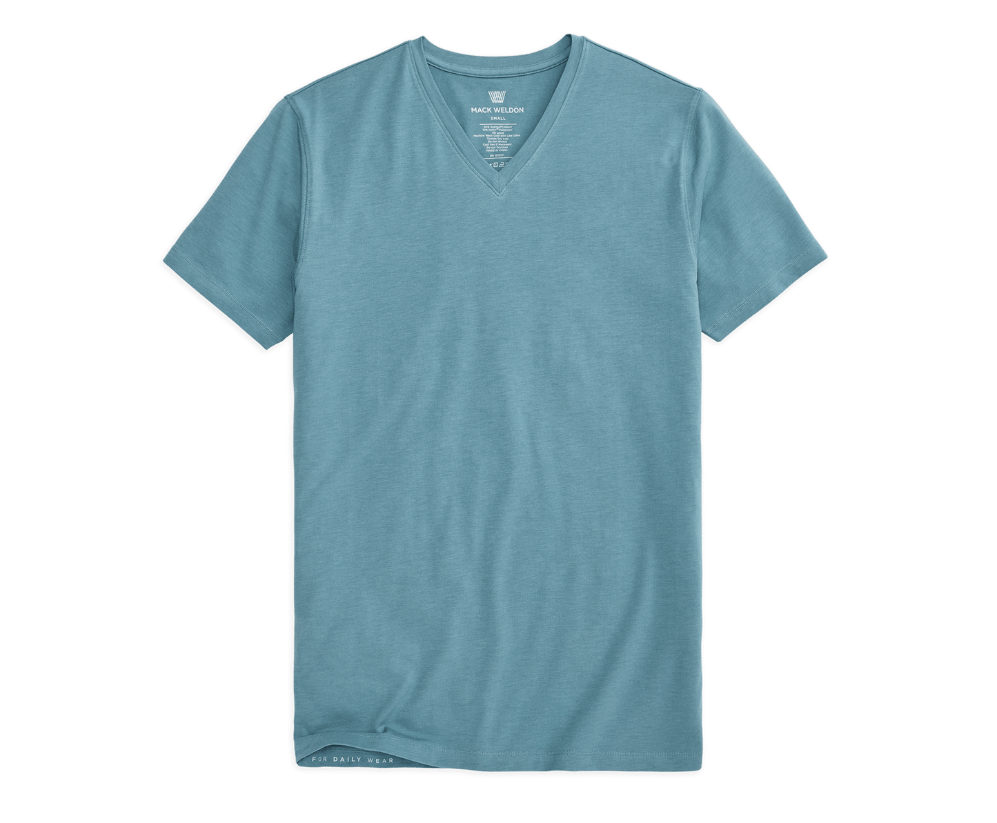 Bluelight | Front view of Silver V-Neck T-Shirt in Bluelight