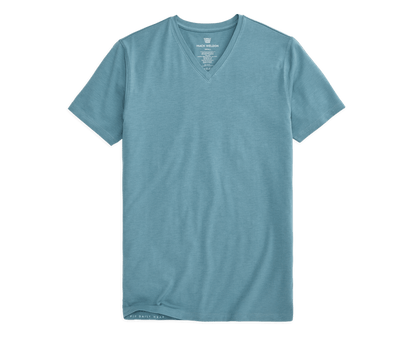 Bluelight | Front view of Silver V-Neck T-Shirt in Bluelight