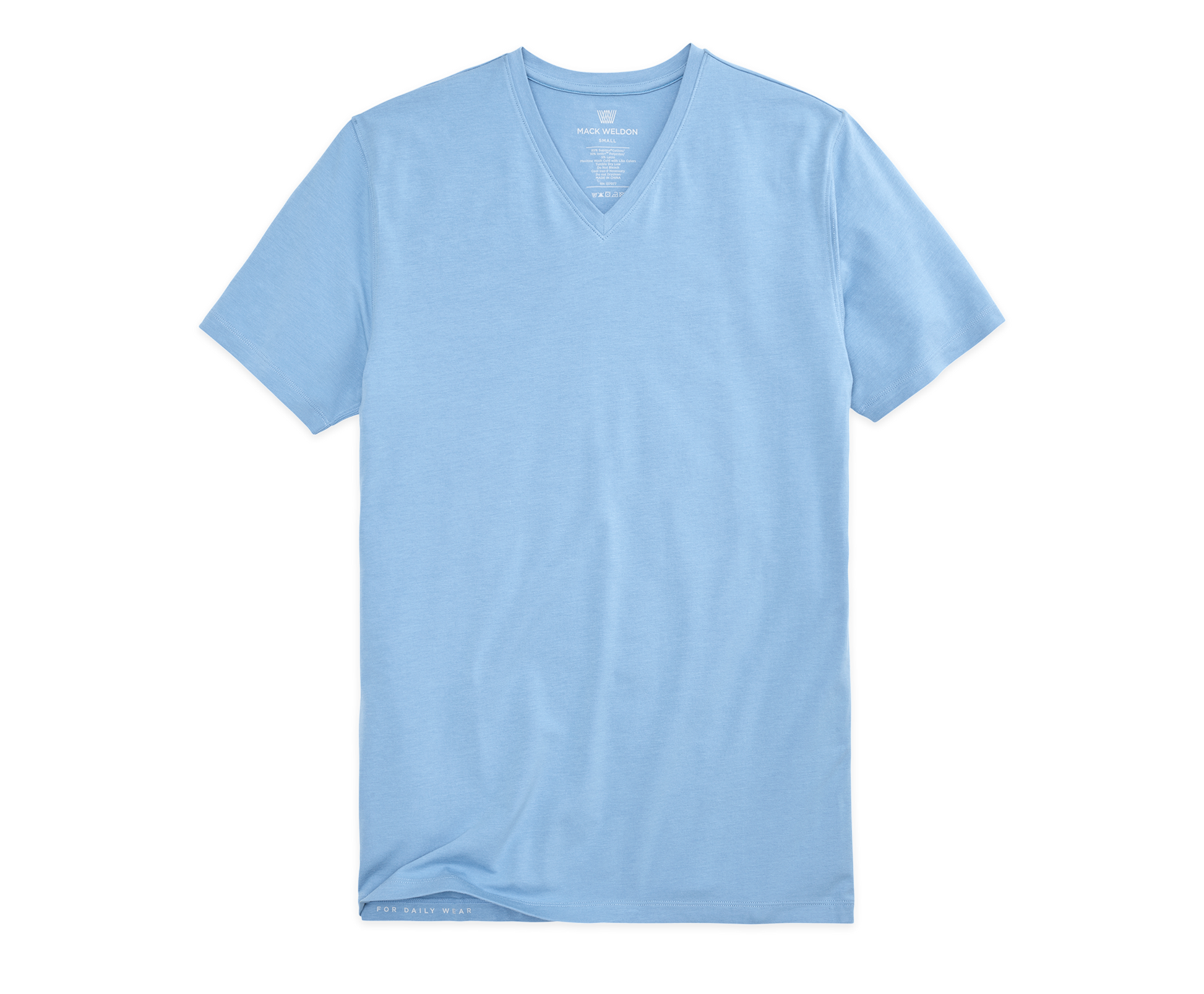 Chambray | Front view of Silver V-Neck T-Shirt in Chambray