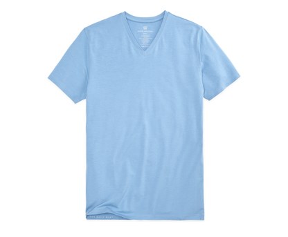 Chambray | Front view of Silver V-Neck T-Shirt in Chambray