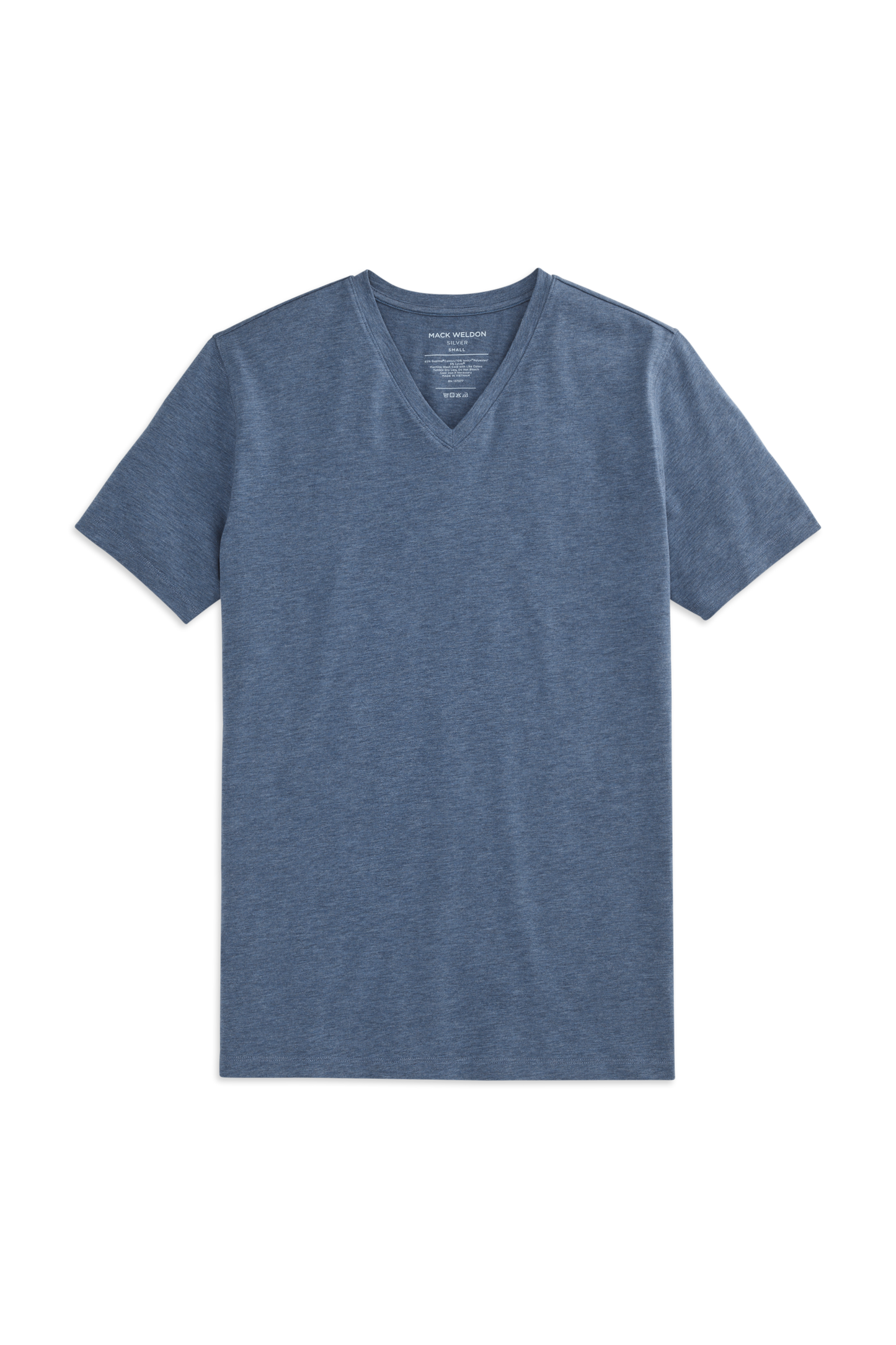 Ice Storm Heather | Front view of Silver V-Neck T-Shirt in Ice Storm Heather