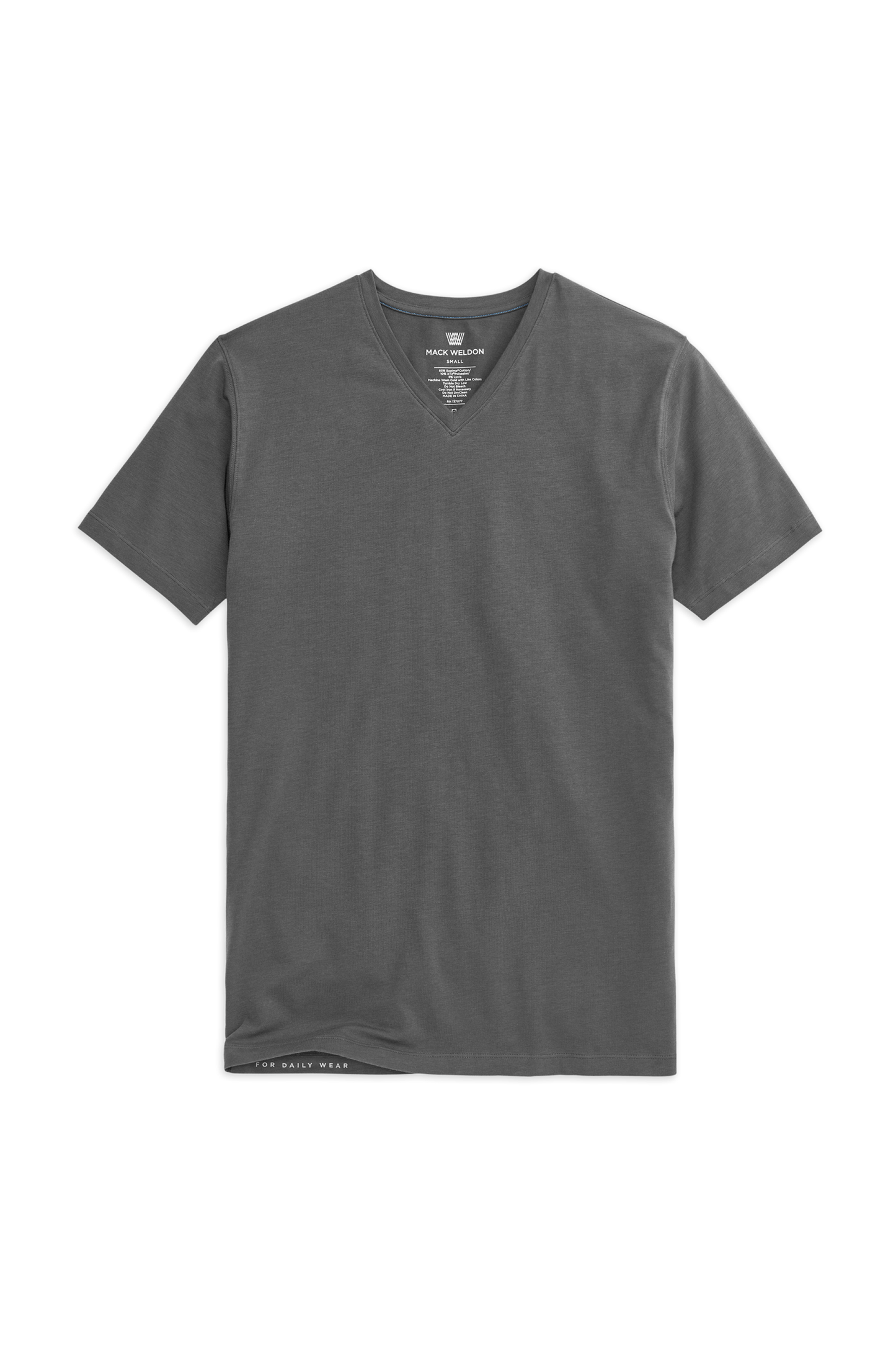 Stealth Grey | Front view of Silver V-Neck T-Shirt in Stealth Grey