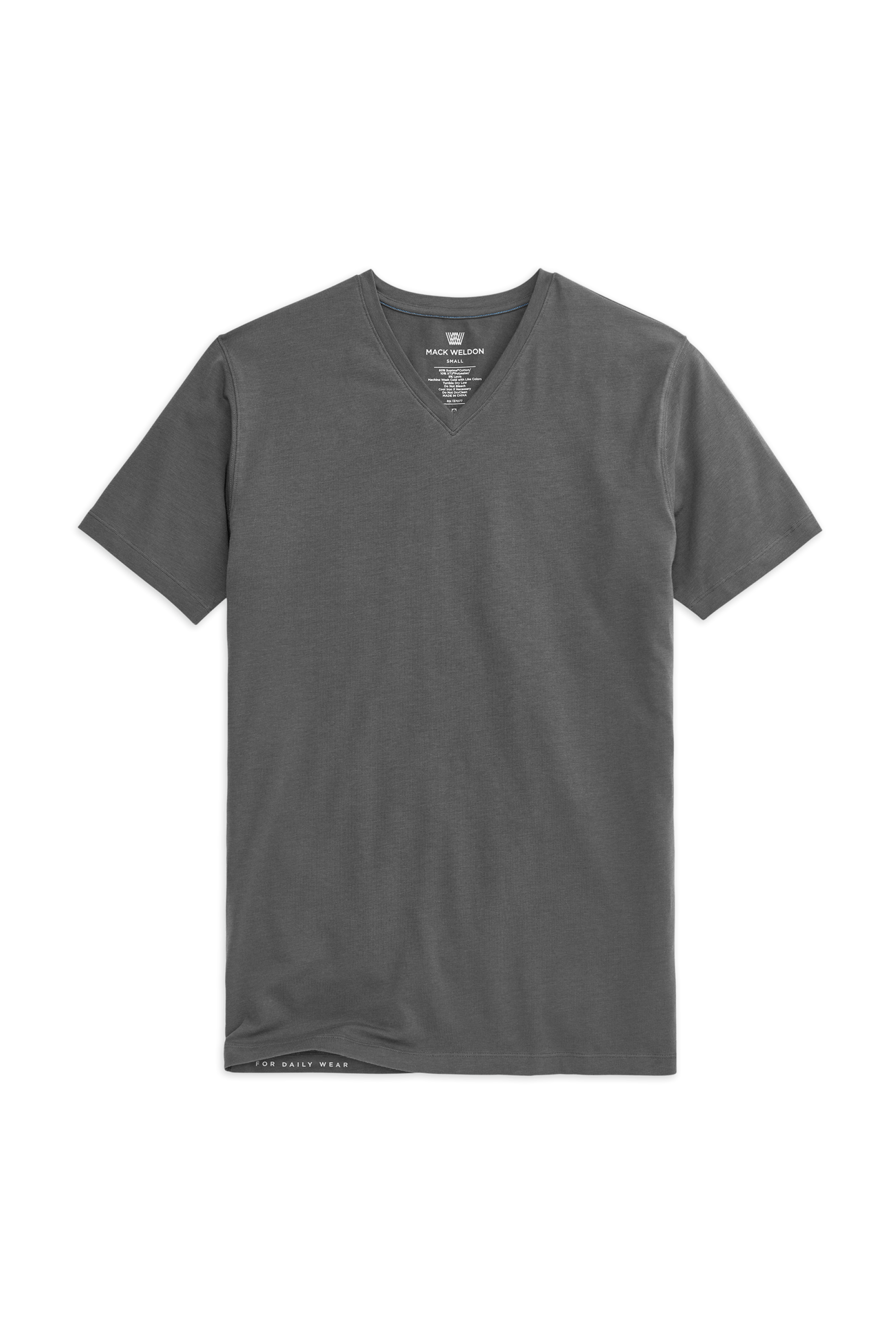 Stealth Grey | Front view of Silver V-Neck T-Shirt in Stealth Grey