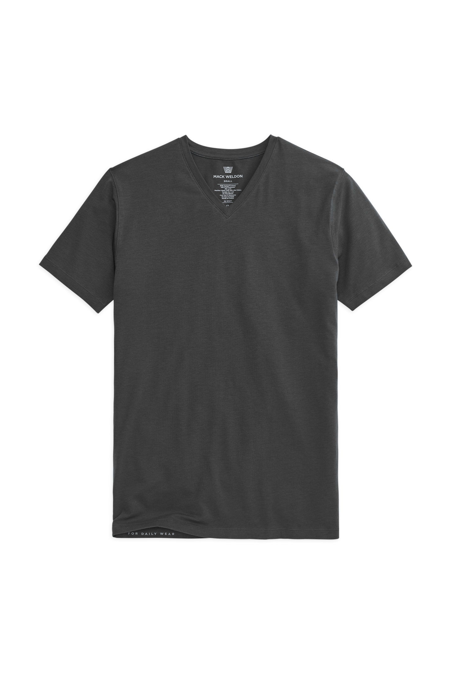 True Black | Front view of Silver V-Neck T-Shirt in True Black