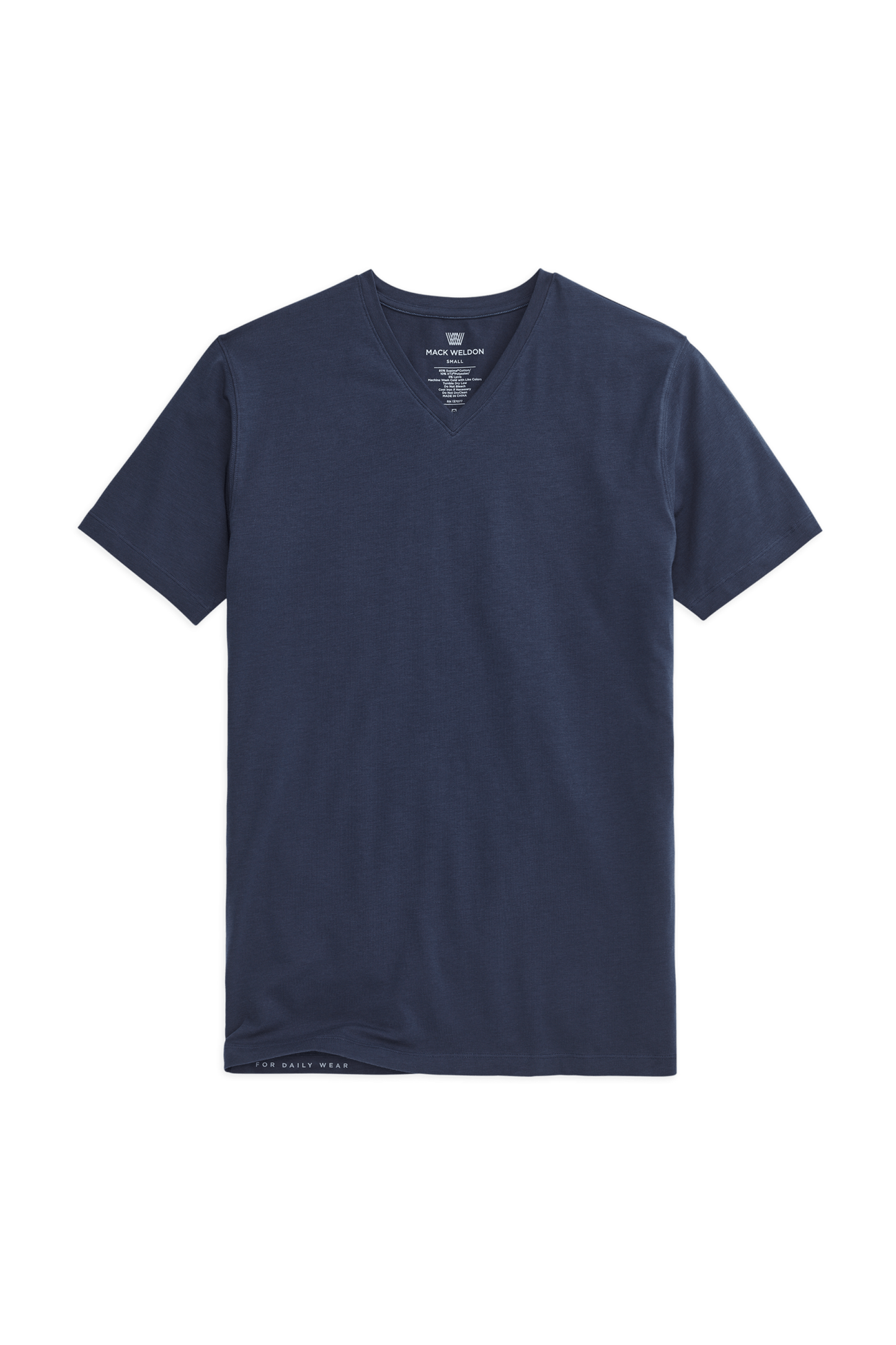 True Navy | Front view of Silver V-Neck T-Shirt in True Navy