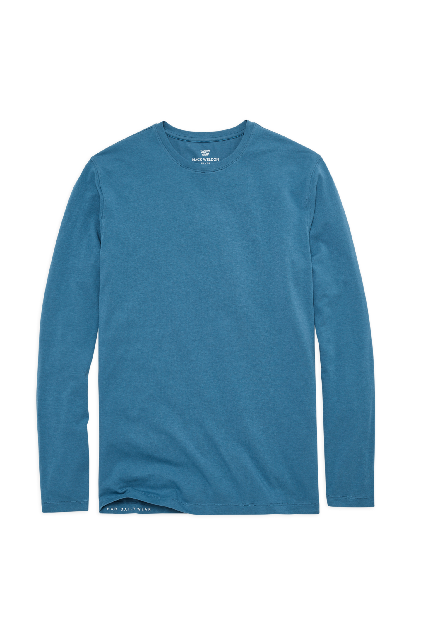 Blue Shadow | Front view of Silver Long Sleeve T-Shirt in Blue Shadow