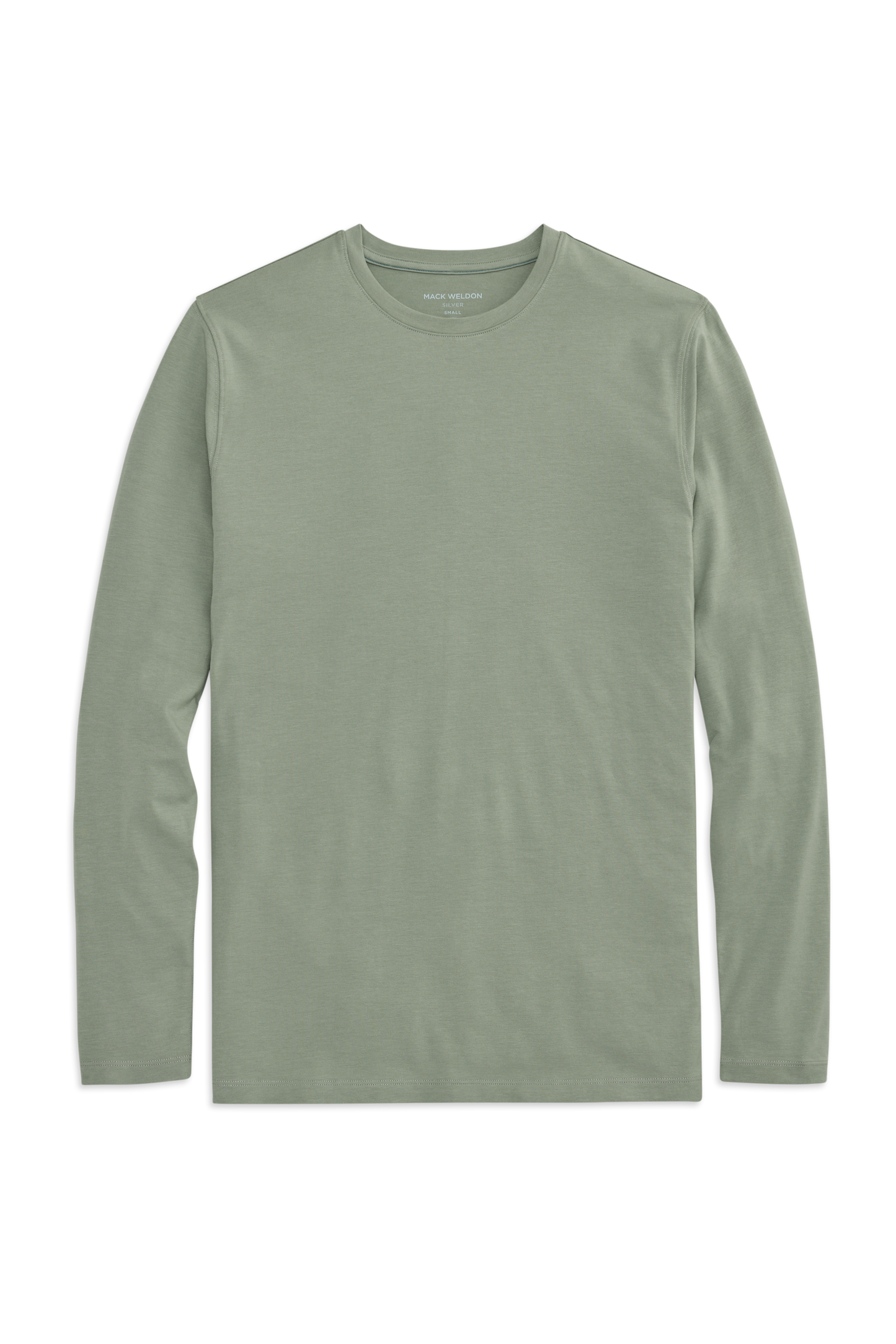 Burnt Sage| Front view of Silver Long Sleeve T-Shirt in Burnt Sage