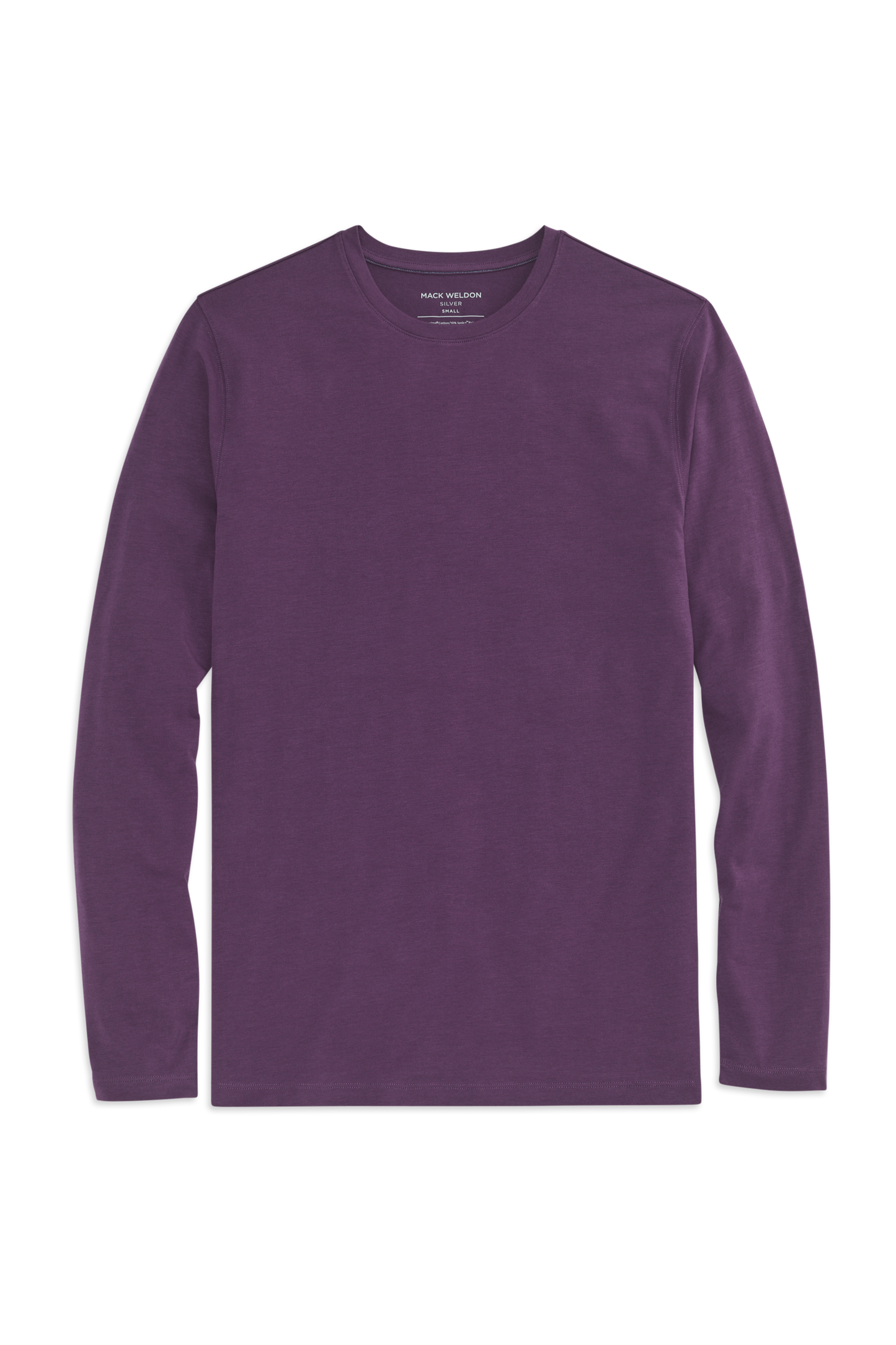 Fig Pudding | Front view of Silver Long Sleeve T-Shirt in Fig Pudding