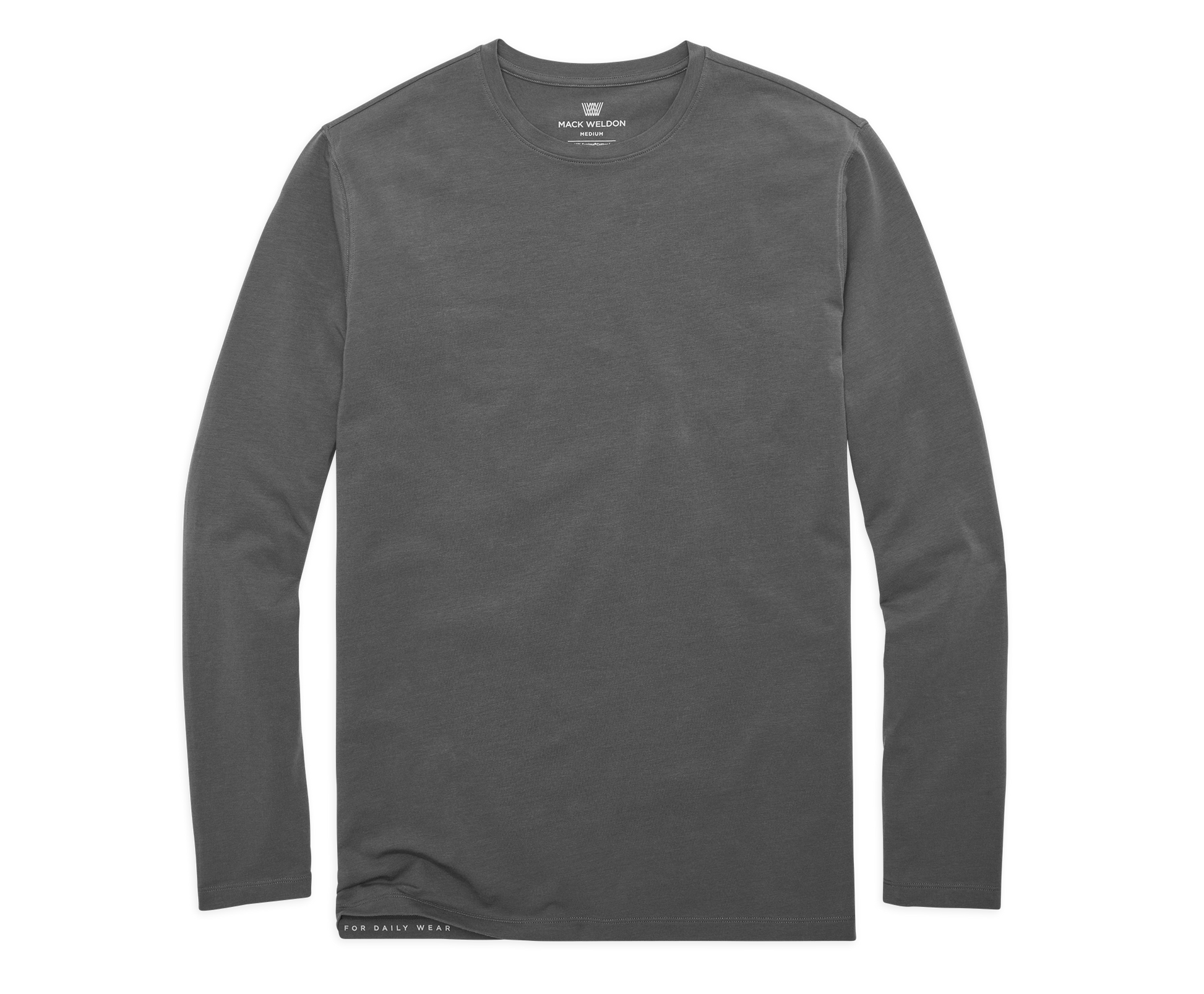 Stealth Grey | Front view of Silver Long Sleeve T-Shirt in Stealth Grey