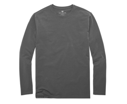 Stealth Grey | Front view of Silver Long Sleeve T-Shirt in Stealth Grey
