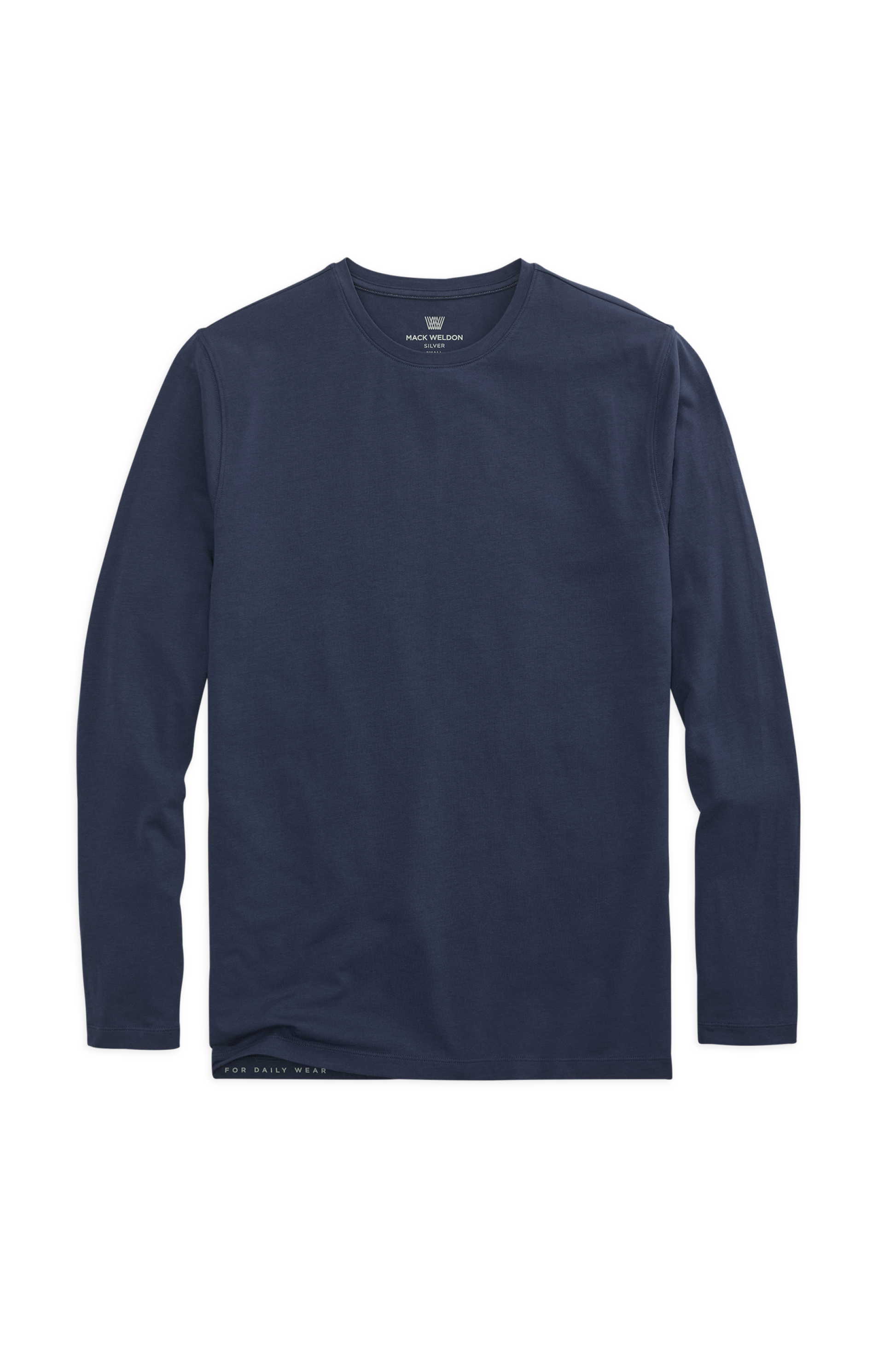 True Navy | Front view of Silver Long Sleeve T-Shirt in True Navy