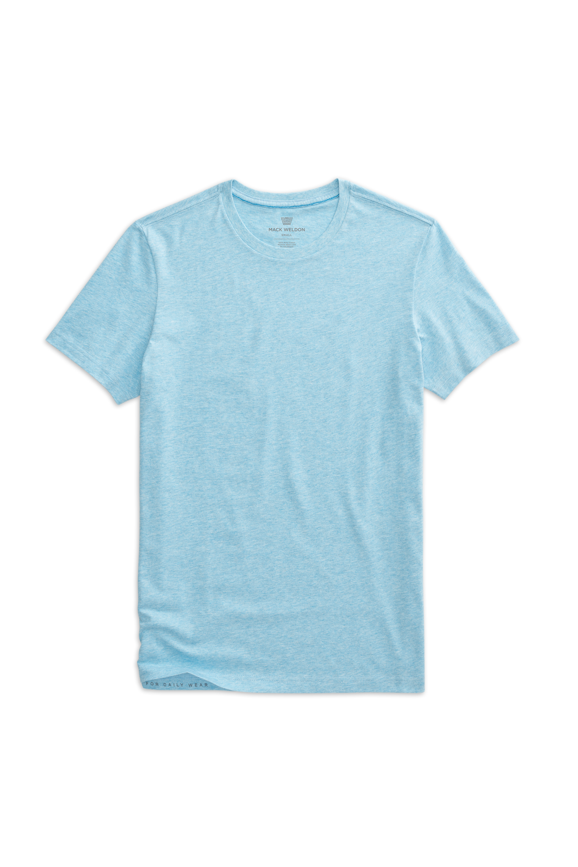 Front view of a Pima Crew Neck T-Shirt in Sky Heather