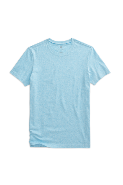 Front view of a Pima Crew Neck T-Shirt in Sky Heather